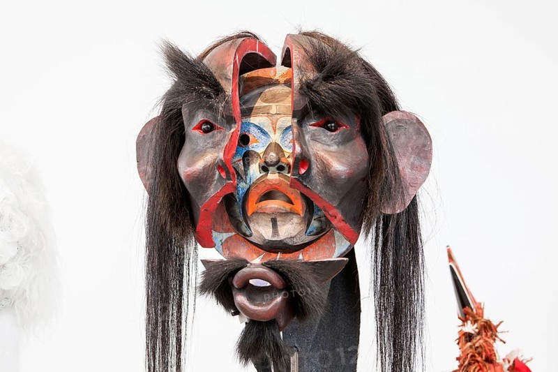 Kwakwaka'wakw mask by Beau Dick, Atlakim (Forest Spirit/Waldgeist), documenta hall, documenta 14 exhibition, 2017, Kassel, Germany