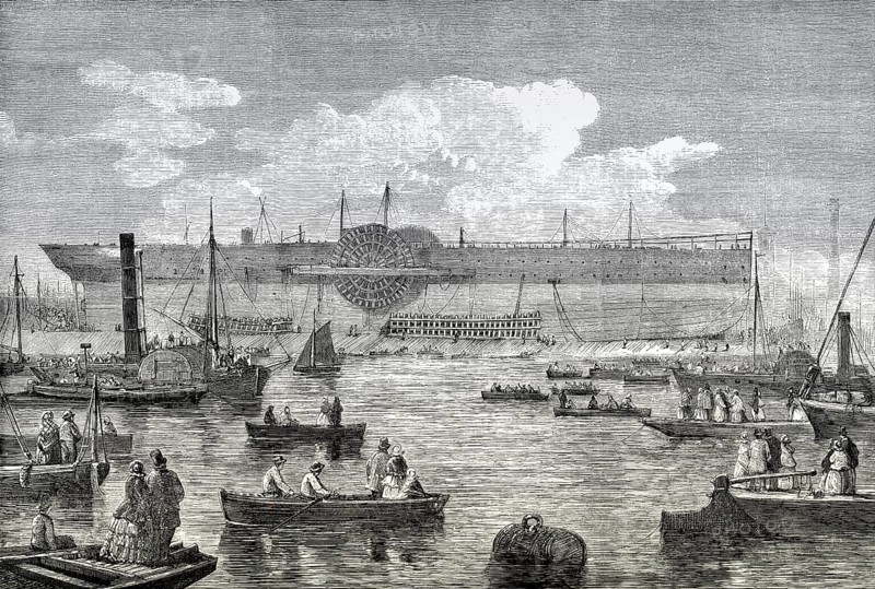 SS Great Eastern or SS Leviathan, an iron sailing steamship, 1857