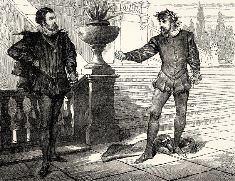 ACT II, SCENE III., Tasso, Antonio, scene from Torquato Tasso, a play by Johann Wolfgang von Goethe