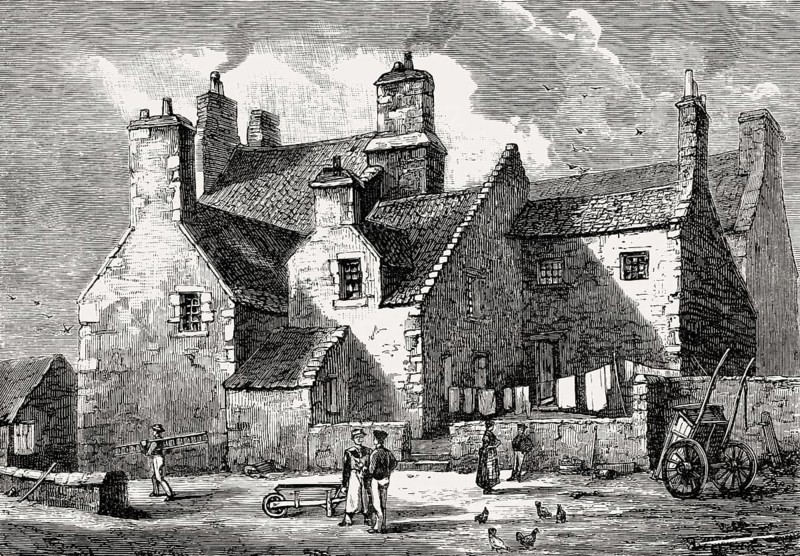 Old Houses at the East Side of Society, Brown's Square, 1850, Edinburgh, Scotland, United Kingdom