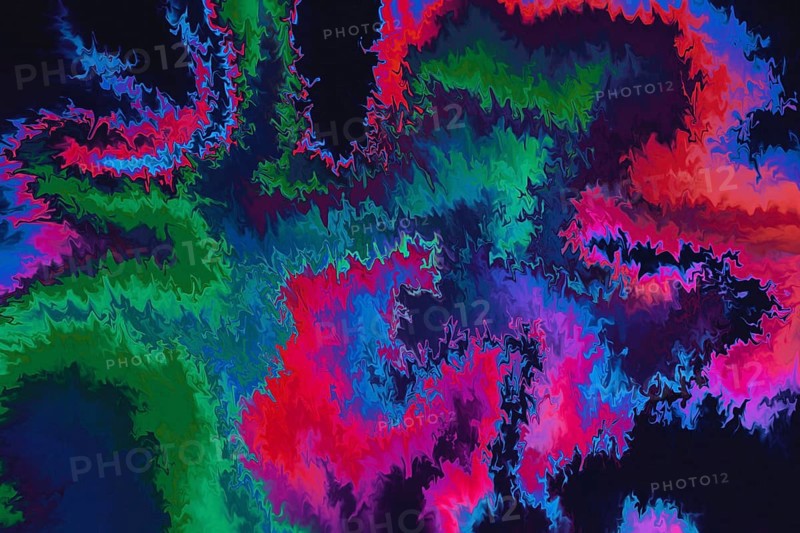 This image showcases a vivid abstract design featuring electric wave patterns in a dynamic array of colors. The swirling textures create a sense of fluid motion and energy