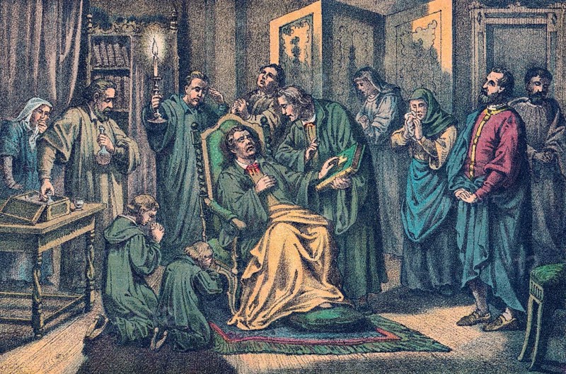 The death of Martin Luther, 1546, Eisleben, Germany