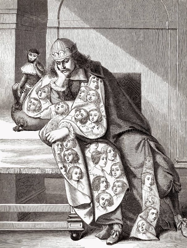 Melancholische Figur, genannt Mensch der Sünde, 1634, von Abraham Bosse, ca. 1602-1676, einem französischen Grafiker