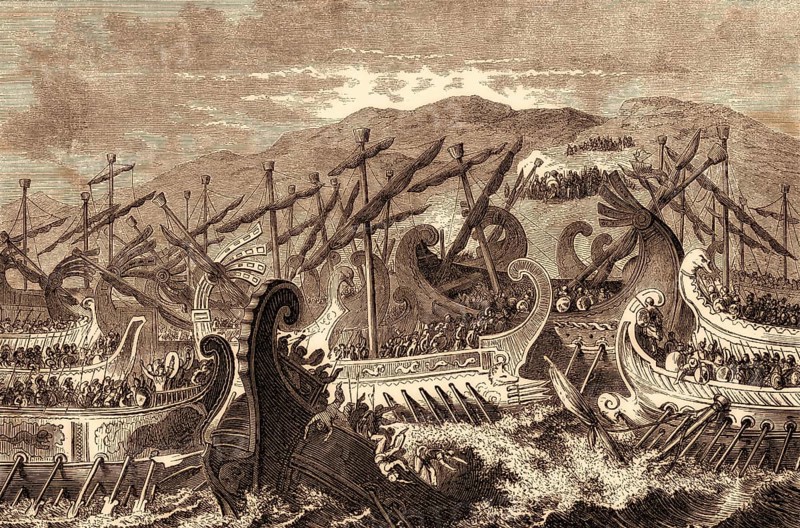 The Battle of Salamis in 480 BC fought between Greek city-states and the Persian Empire