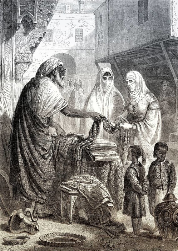 Market stand, medina quarter, Essaouira, Morocco, 19th century