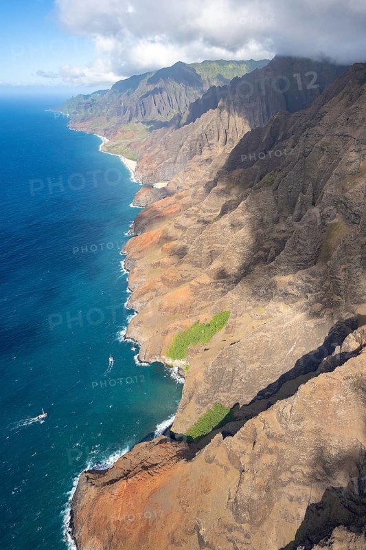 Aerial view Napali Coast, Kauai, Hawaii, USA, North America