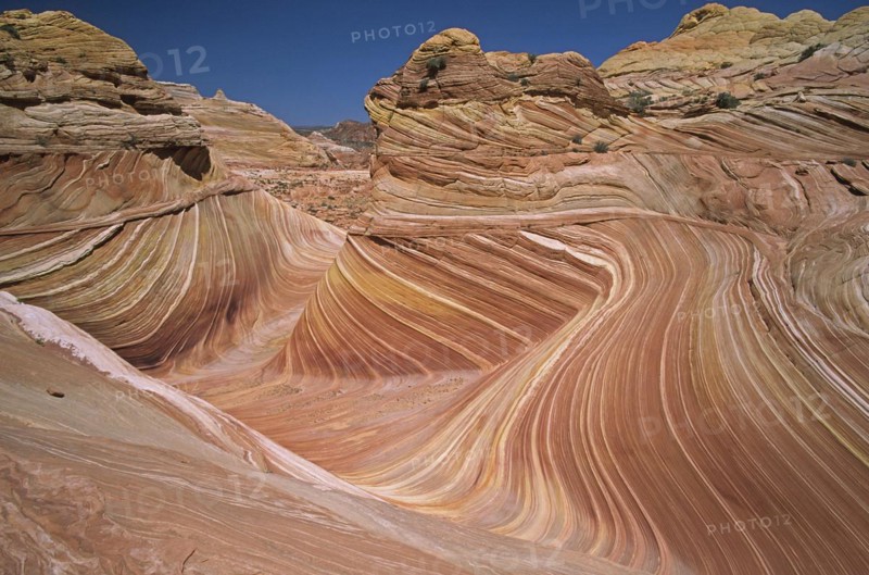 USA, Arizon, The Wave, Paria-Vermillion Wilderness, North Coyote Buttes, sandstone formation, North Coyote Buttes, Arizona, USA