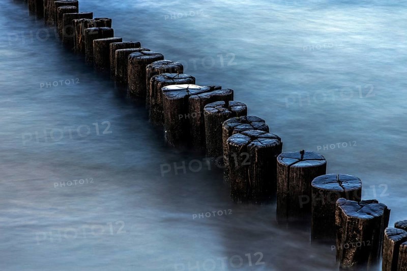 Grooves in the sea, long exposure, Zingst, Fischland-Darß-Zingst, Western Pomerania Lagoon Area National Park, Mecklenburg-Western Pomerania, Germany