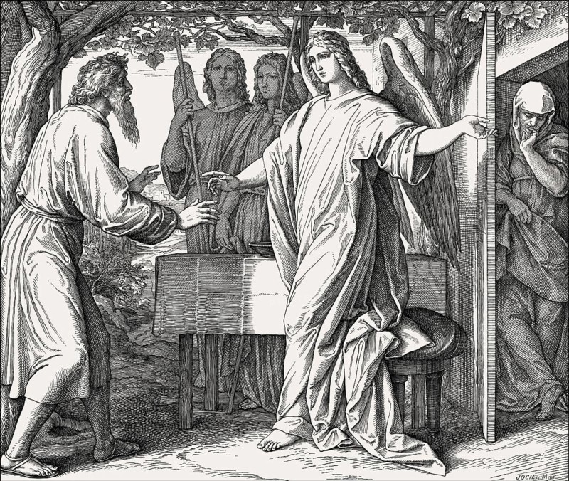 Abraham's Three Visitors, Old Testament, by Julius Schnorr von Carolsfeld, 1860