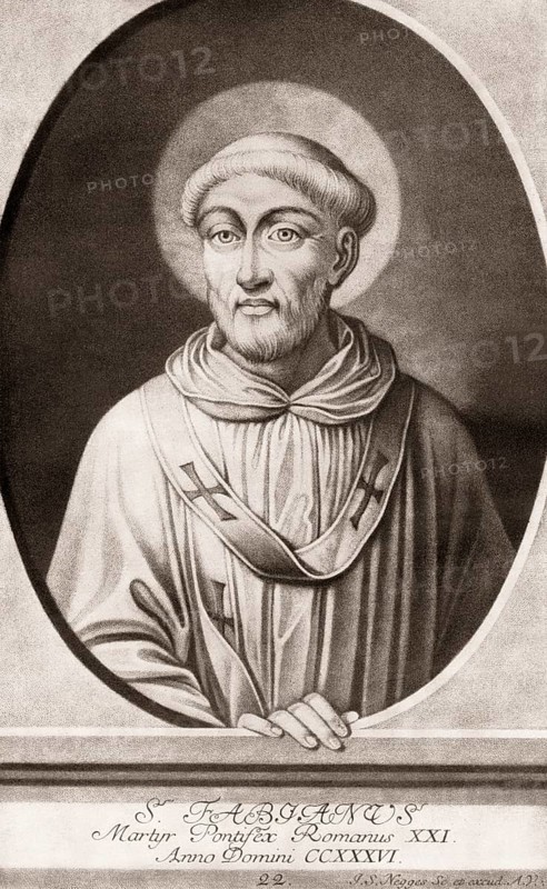 Fabian, c. 200 – 20 January 250, was pope from 10 January 236 to his death
