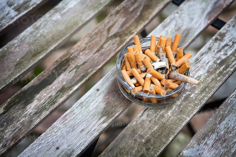 Ashtray with a joint, Schleswig-Holstein, Germany