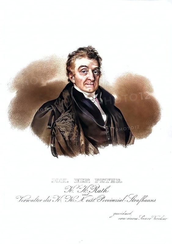 Johann Nepomuk Peter, 1768, 1838, civil servant, administrator of the k.&k. Strafhaus, Historical, digitally restored reproduction from a 19th century original, Record date not stated