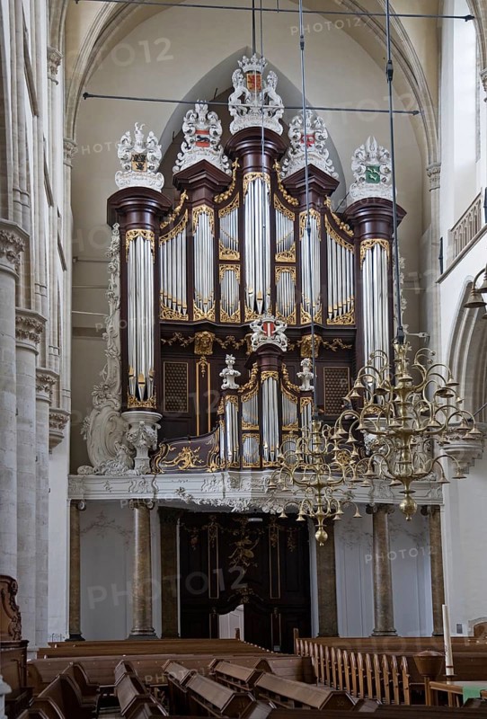 Interior Grote Kerk cathedral church, Dordrecht, Netherlands