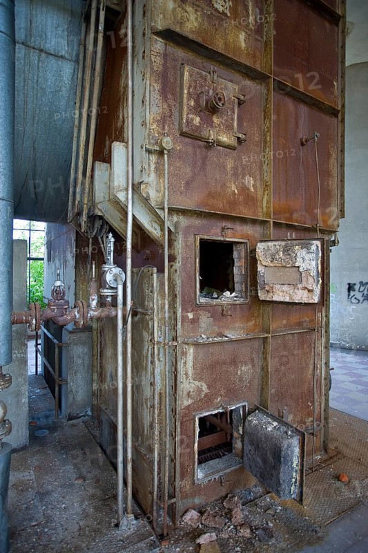 Industrial ruin, economic crisis theme