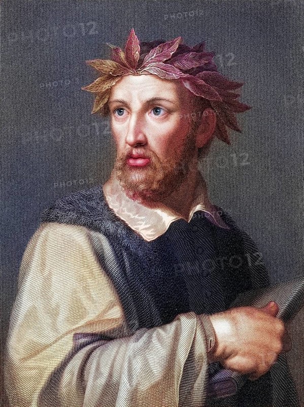 Torquato Tasso 1544-1595, Italian poet of the Renaissance. From the book Gallery of Portraits, London 1833, Historic, digitally restored reproduction from a 19th century original, Record date not stated