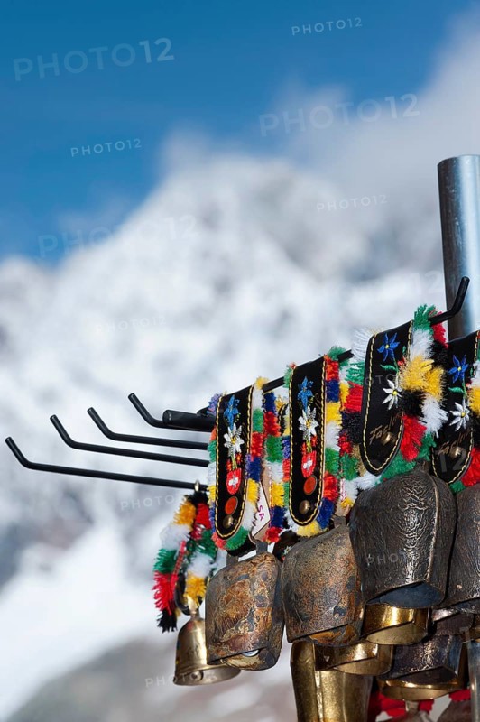 Swiss cowbells as a souvenir, souvenir, symbolic, typical, tradition, traditional, bell, decoration, holiday, travel, tourism, culture, Alps, Valais, Switzerland