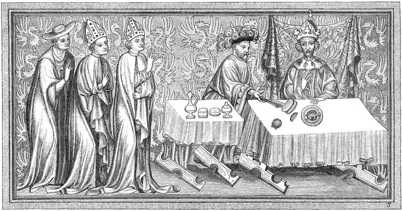 Coronation dinner of Charles IV, born Wenceslaus, 1316-1378, King of Bohemia, Holy Roman Emperor