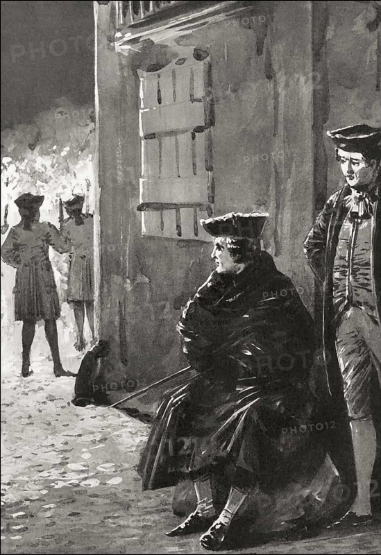 Clavigo with Beaumarchais, Funeral of Marie Beaumarchais, scene from Clavigo, a tragedy by Johann Wolfgang von Goethe, 1774