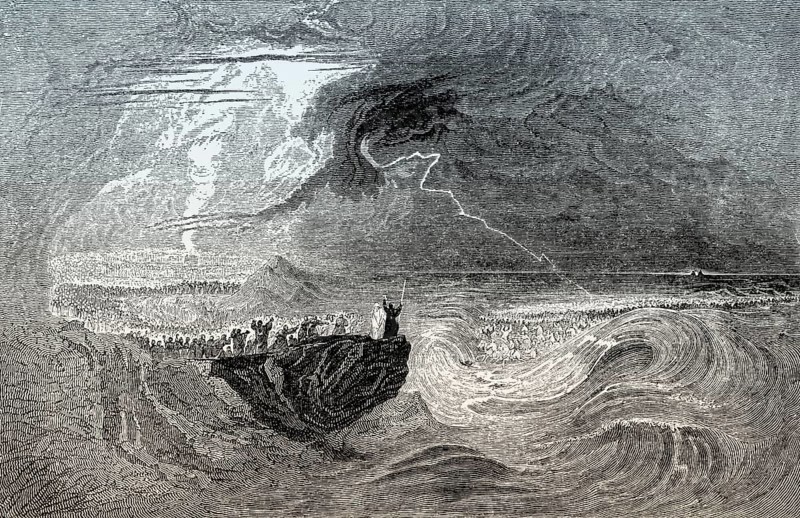 The crossing of the Red Sea, Book of Exodus, Old Testament, Hebrew Tanakh