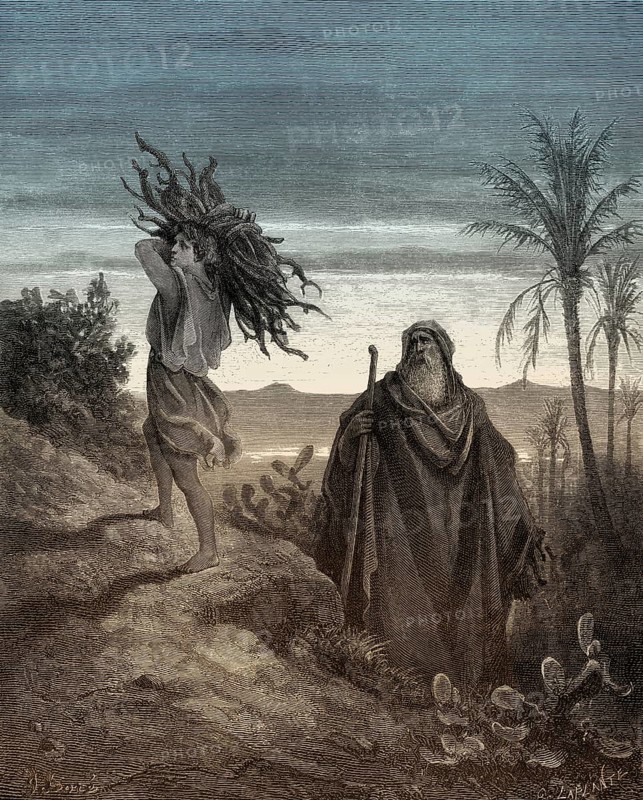 The Testing of Abraham's Faith, woodcut by Gustave Doré
