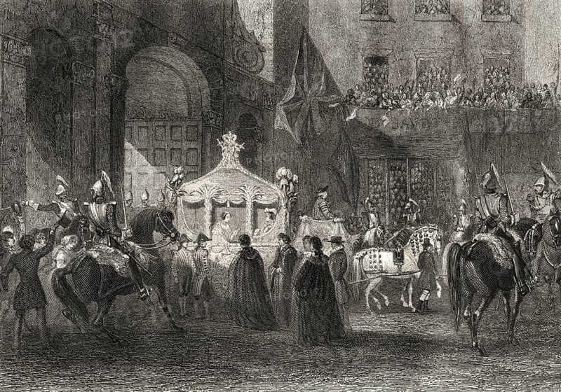 Der erste Besuch von Königin Victoria in der Londoner City als Königin, Temple Bar Zeremonie, 1837