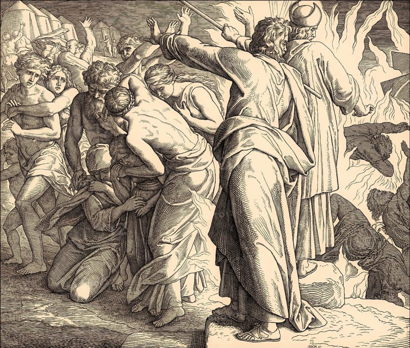 Korah's Rebellion, Old Testament, by Julius Schnorr von Carolsfeld, 1860