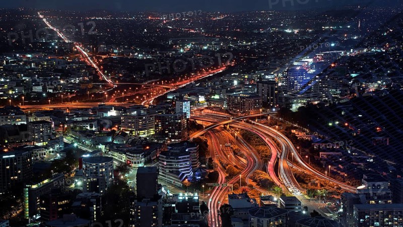 New Zealand, Auckland, view of the city from the Skytower, skyscraper, night shot, lighting, Auckland, New Zealand
