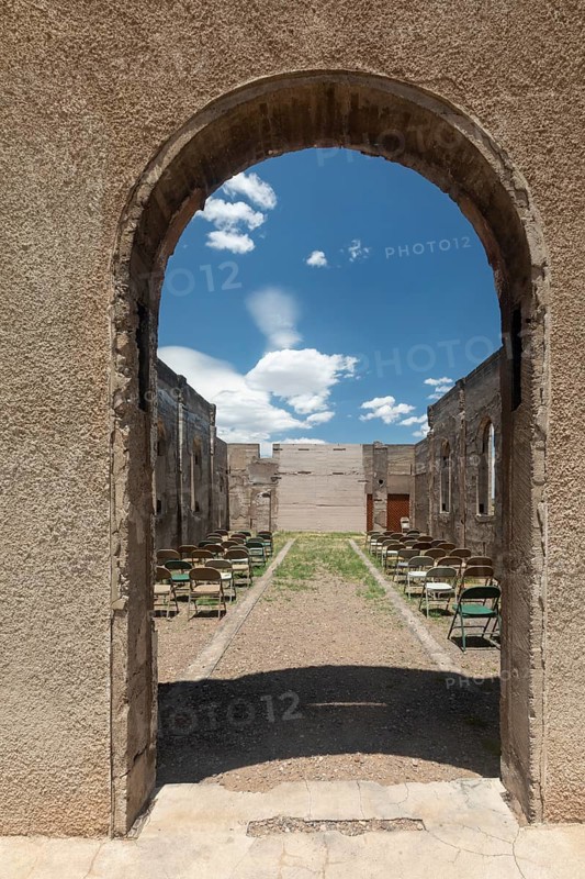 Las Mesitas, Colorado, The ruins of San Isidro (San Isidore) Catholic Church, which was built in 1878 and destroyed by fire in 1975. San Isidore is the patron saint of farmers