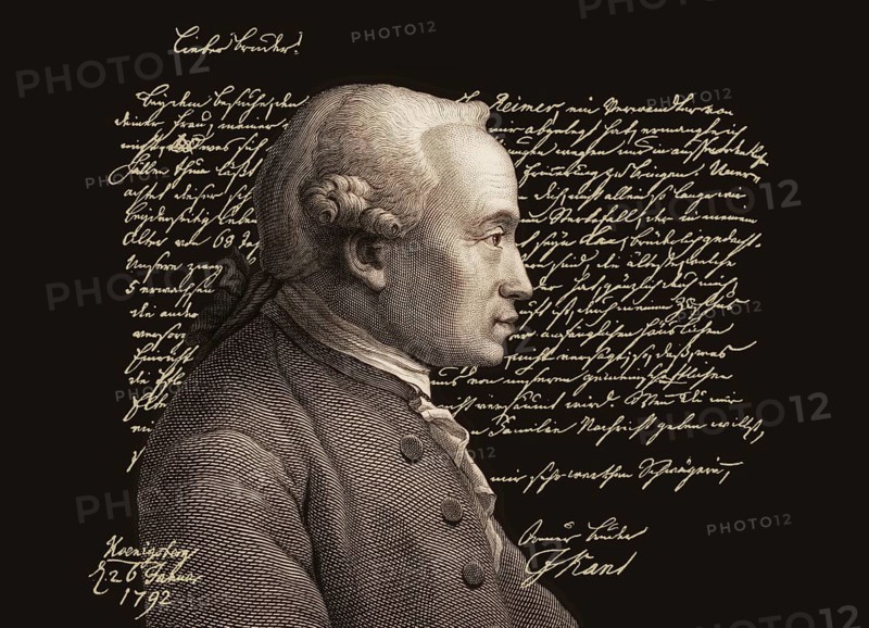 Immanuel Kant, 1724, 1804, German philosopher of the Enlightenment, digitally altered, Facsimile of a letter to his brother, 1792