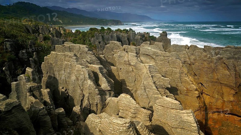 New Zealand, South Island, rocks, coasts, pancake rocks, landscape, sea, New Zealand