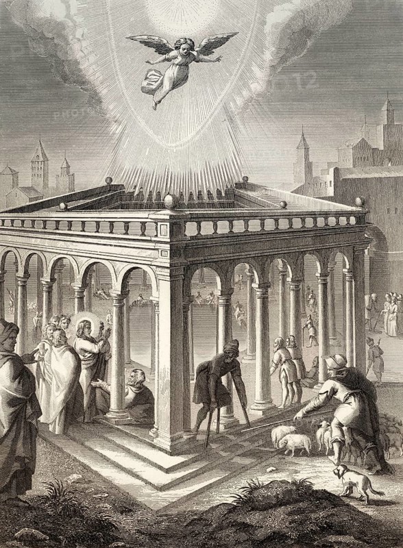 Miracle of Jesus at the Pool of Bethesda, 1853, digitally restored