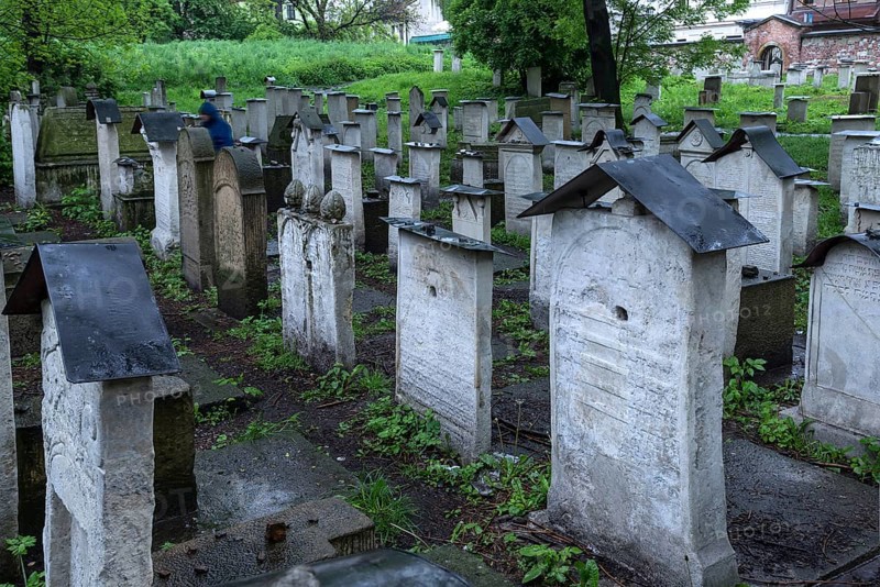 Remuh Synagogue Cemetery in Kazimierz Jewish District, Krakow, Poland