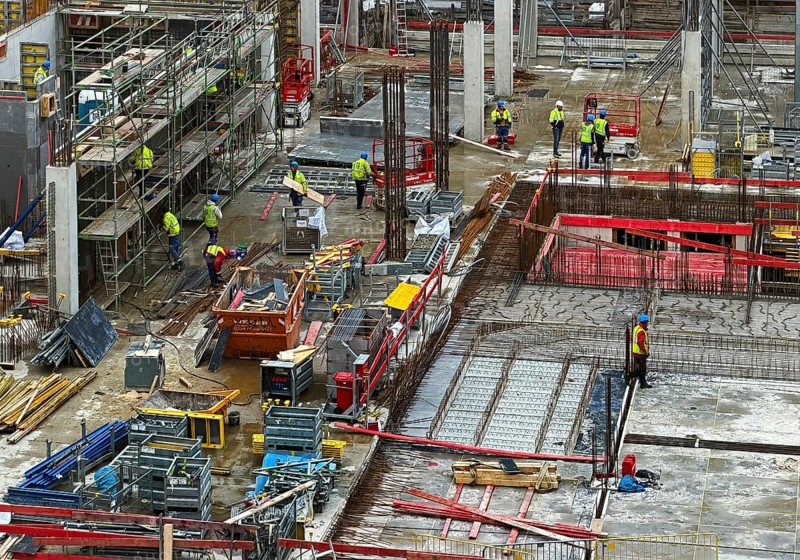 Large-scale construction site, replacement building for the NA complex, Ruhr-Universität Bochum, abbreviated RUB, Ruhr region, North Rhine-Westphalia, Germany