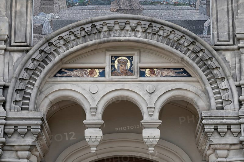 Detail on the façade, Russian Chapel, Mathildenhöhe Darmstadt, UNESCO World Heritage Site, Germany