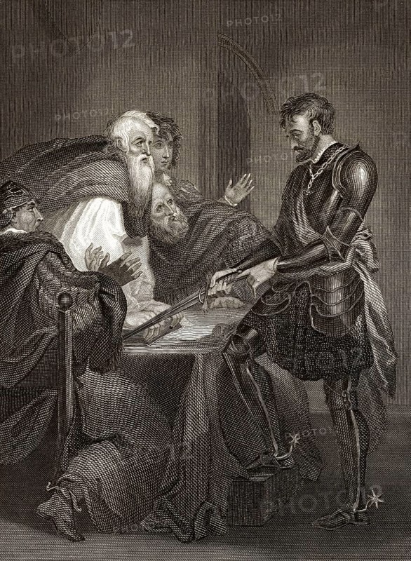 John de Warenne, 6. Graf von Surrey, 1231-1304, rechtfertigt die Titel seiner Ländereien