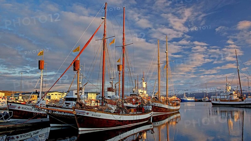 Europe, Scandinavia, Iceland, sailing ship in the port of Husavik