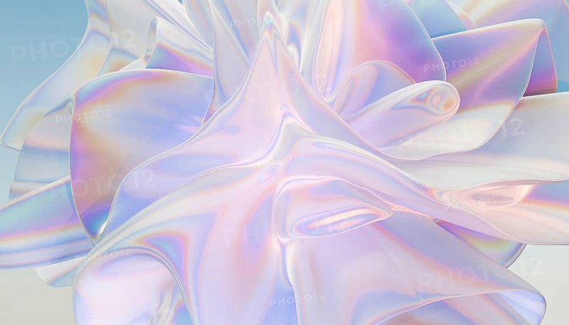 Explore the elegance of 3d abstract art with this iridescent design. Soft waves create a mesmerizing feel, blending light and color in a harmonious flow