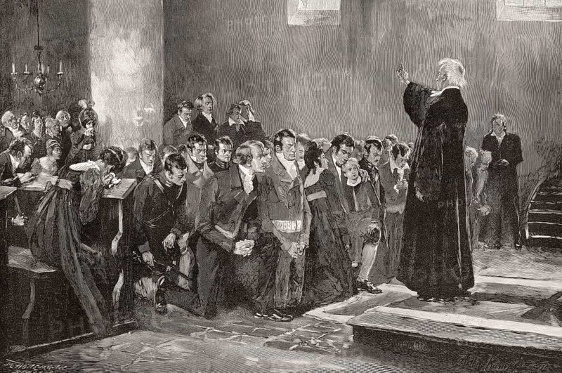 Consecration of Luetzow's volunteer corps in Rogau, 28. März 1813, Wars of Liberation