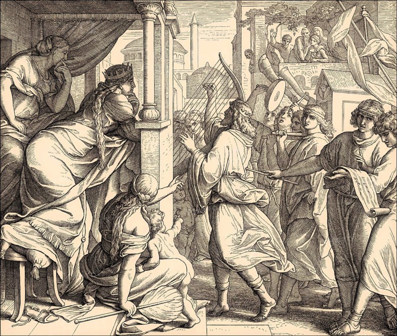 David bringing the ark of the covenant to jerusalem, Old Testament, by Julius Schnorr von Carolsfeld
