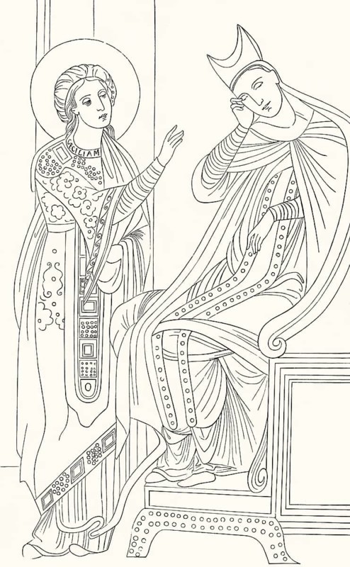 Saint Cecilia in the dream of Pope Paschal I, died 824
