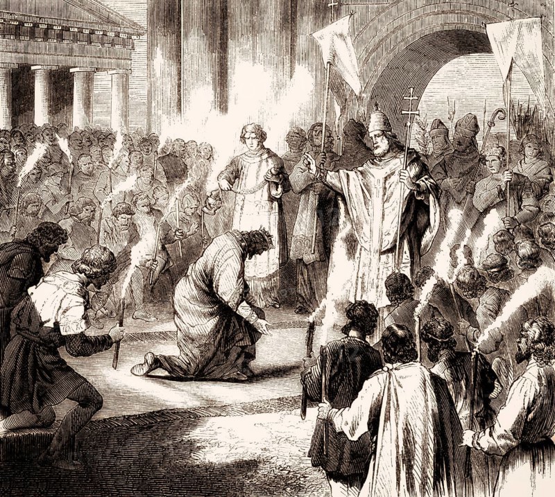 Pope John I, 470 – 526, Pope from 523 to his death in 526, visiting Constantinople