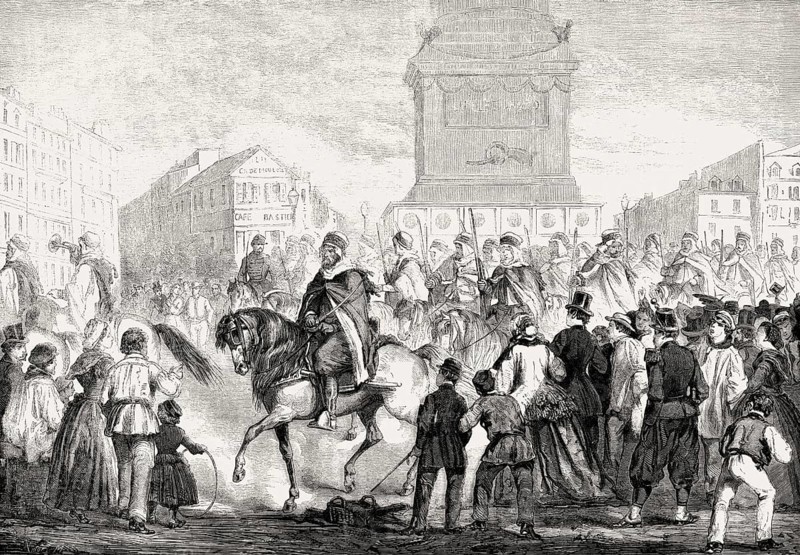 Algerian spahis, a former cavalry unit of the French army, in Paris, France, 19th century