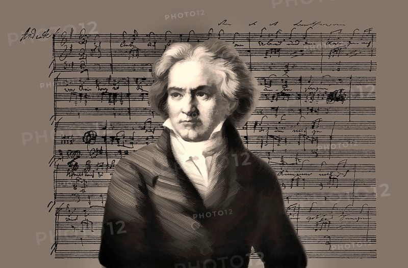 Hand-written musical notation, love song, Zärtliche Liebe, 1795, Ludwig van Beethoven, 1770 -1827, German composer