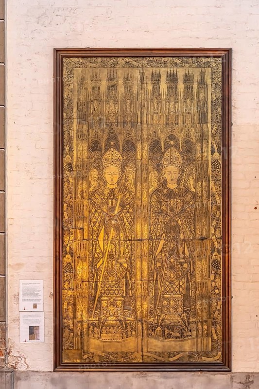 Monumental tomb slab of Bishops Ludolf and Heinrich von Bülow in Schwerin Cathedral of St Mary and St John, state capital Schwerin, Mecklenburg-Western Pomerania, Germany