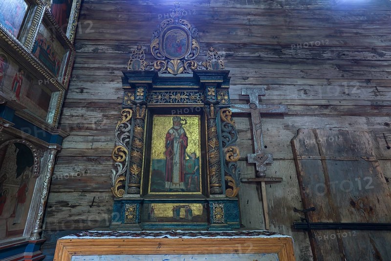 Altar of the 16th century Gothic wooden church of St. Paraskevi, Radruz, Poland