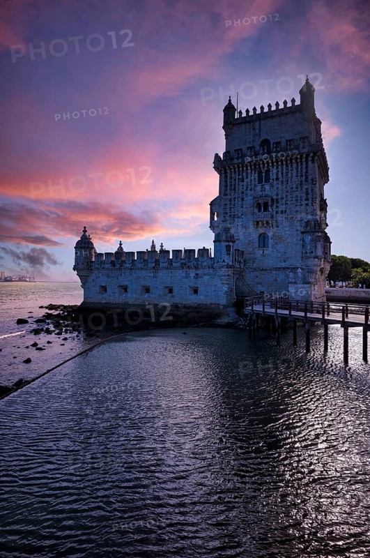 Torre de Belém, Lisbon, evening mood, twilight, Portugal