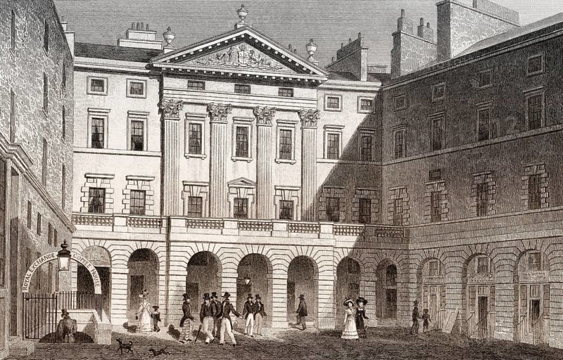 Royal Exchange, High Street, Edinburgh, Scotland, 19th century, from Modern Athens by Th. H. Shepherd