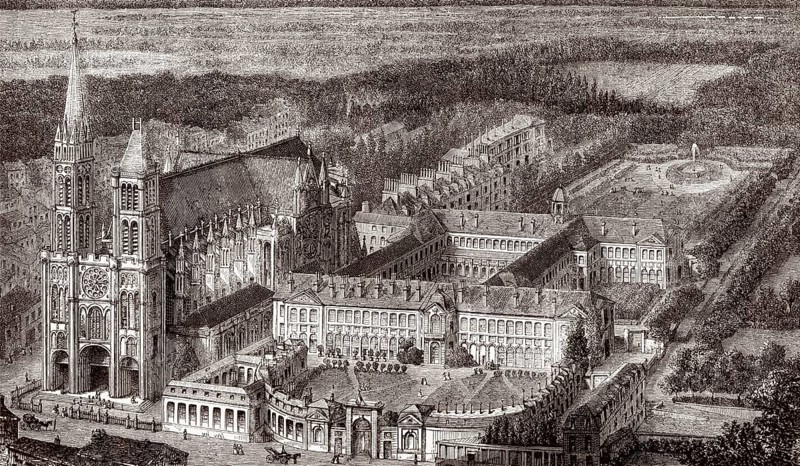 Maison d'éducation, Nebengebäude von Saint-Denis, Wald von Saint-Germain-en-Laye, Camp des Loges, Frankreich, 19.