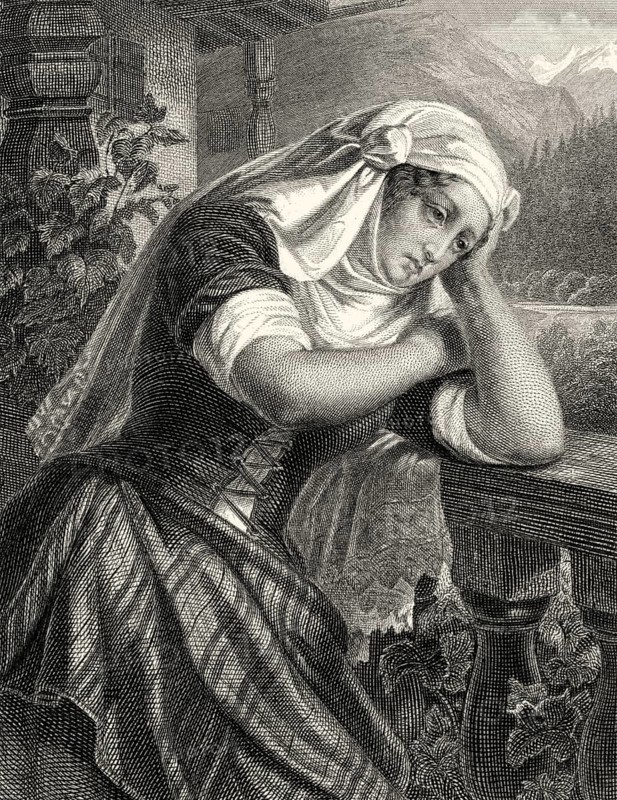 Hedwig, the wife of William Tell, character from the drama Wilhelm Tell by Friedrich Schiller, 1759 - 1805