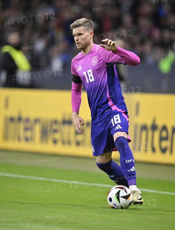 Maximilian Mittelstädt GER action on the ball, international match Germany GER vs Netherlands NED, Deutsche Bank Park, stadium, Frankfurt am Main, Hesse, Germany